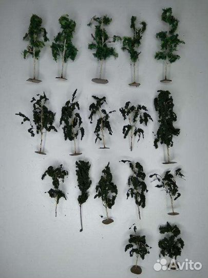 Железная дорога 16мм Березы самодельные 17шт