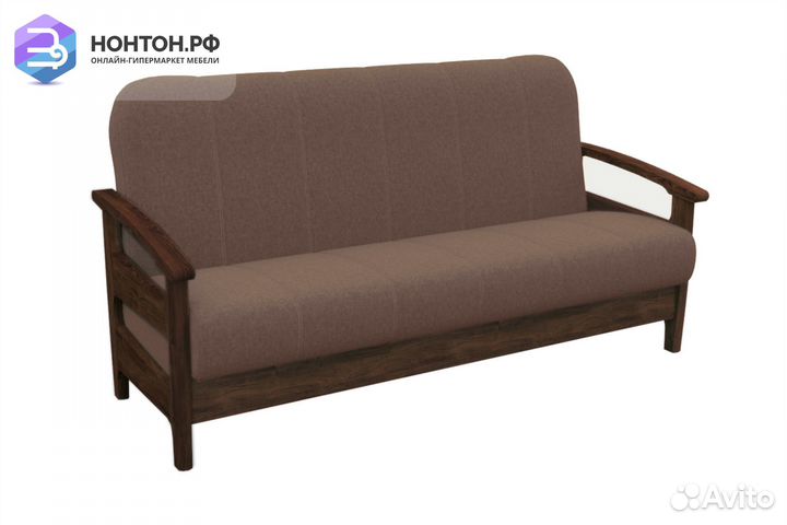 Диван книжка Омега коричневый / орех