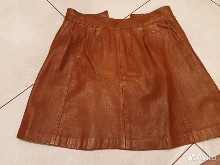 Кожаная юбка натуральная
