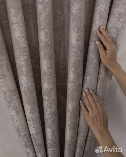 Комплект штор мрамор Зарина Розовый жемчуг