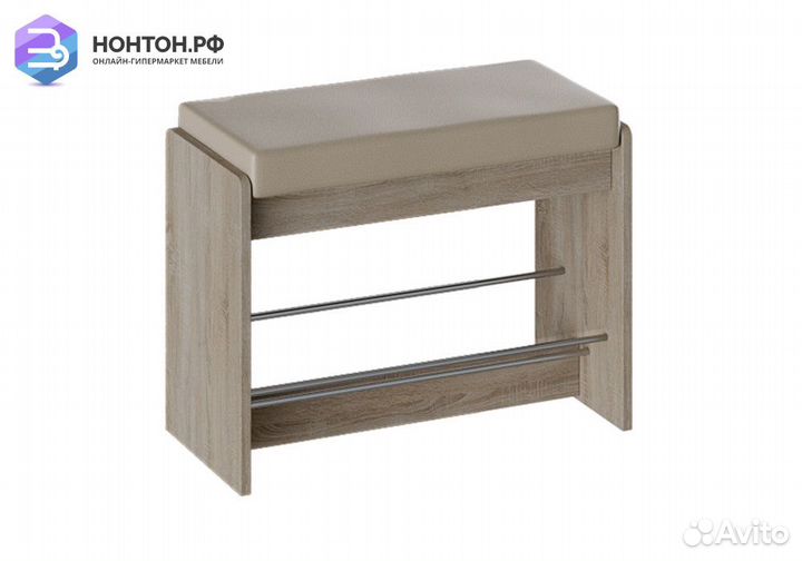 Тумба для обуви Тайм 1 дуб сонома трюфель / кожзам