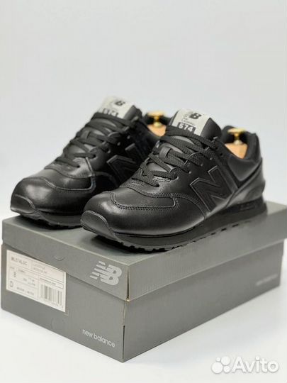 Кроссовки new balance 574 кожаные