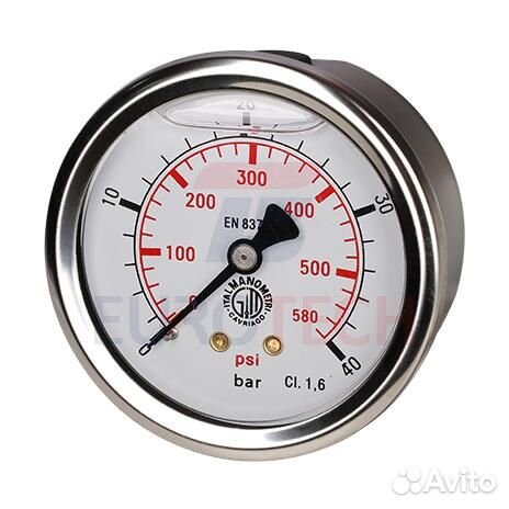 Манометр M638PBL 0/40 BAR, диам 63мм, 1/4