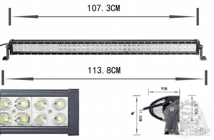 Фара диодная CH028 240W flood 1114*113*90 мм