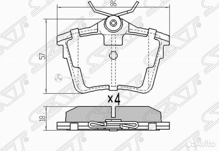 Колодки задние Peugeot 407 607 00-10 Citroen C5 08- ST425326