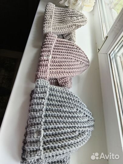 Комплект шапка бини + снуд труба ручная работа