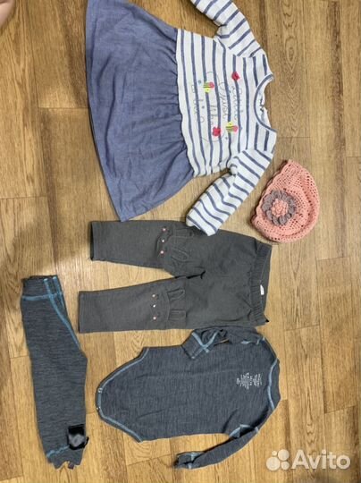 Пакет одежды на девочку 9-12м