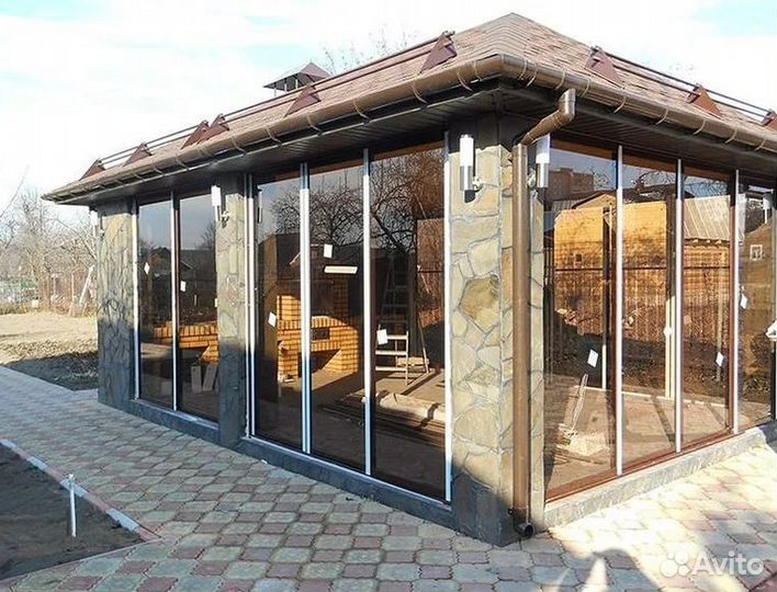 Остекление теплое для террас, веранд, беседок