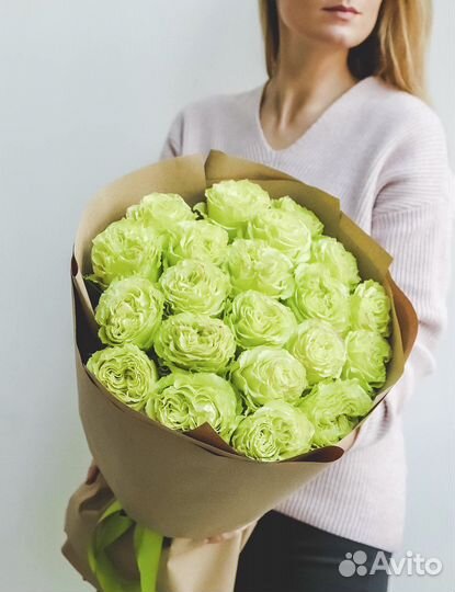 Пионовидные розы 80 см, букет роз, доставка цветов