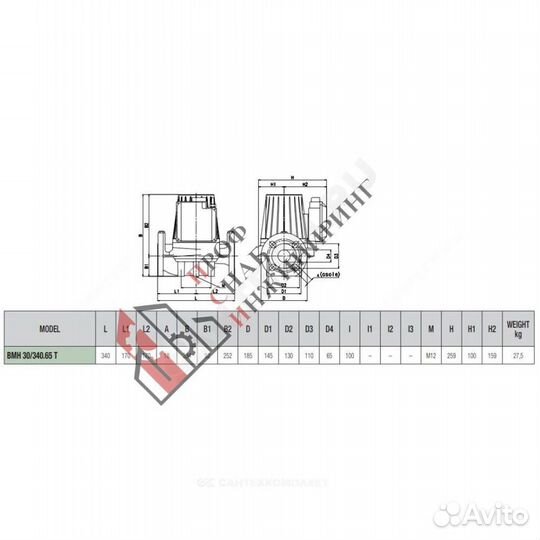 Насос BMH 30/340.65T PN10 3х230-400В/50Гц DAB 5059