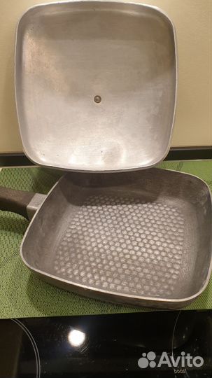 Чугунная сковорода гриль ссср,чугунок