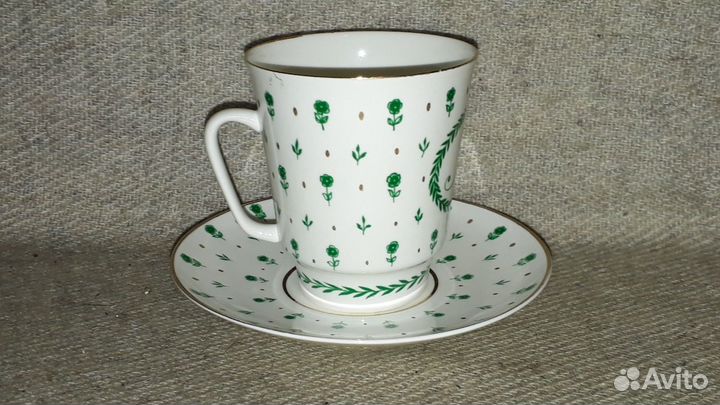 Кофейная пара Инициалы Л фарфор лфз СССР