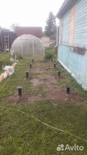 Фундамент из винтовых свай под террасу