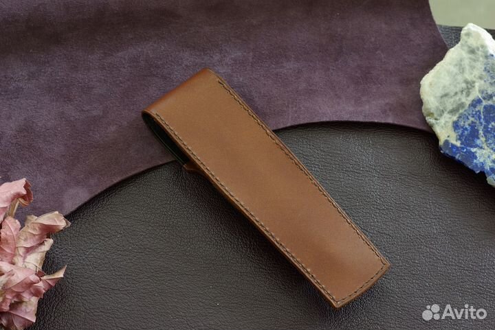 Чехол для ручки, карандаша. Кожа. Handmade