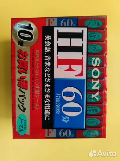 Блок аудиокассет Sony HF 60, 10 штук