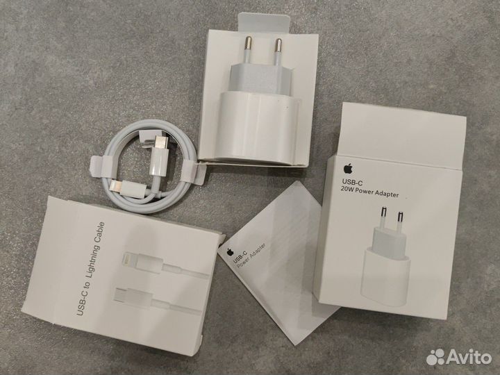 Блок питания apple 20w + кабель USB-C to Lighting