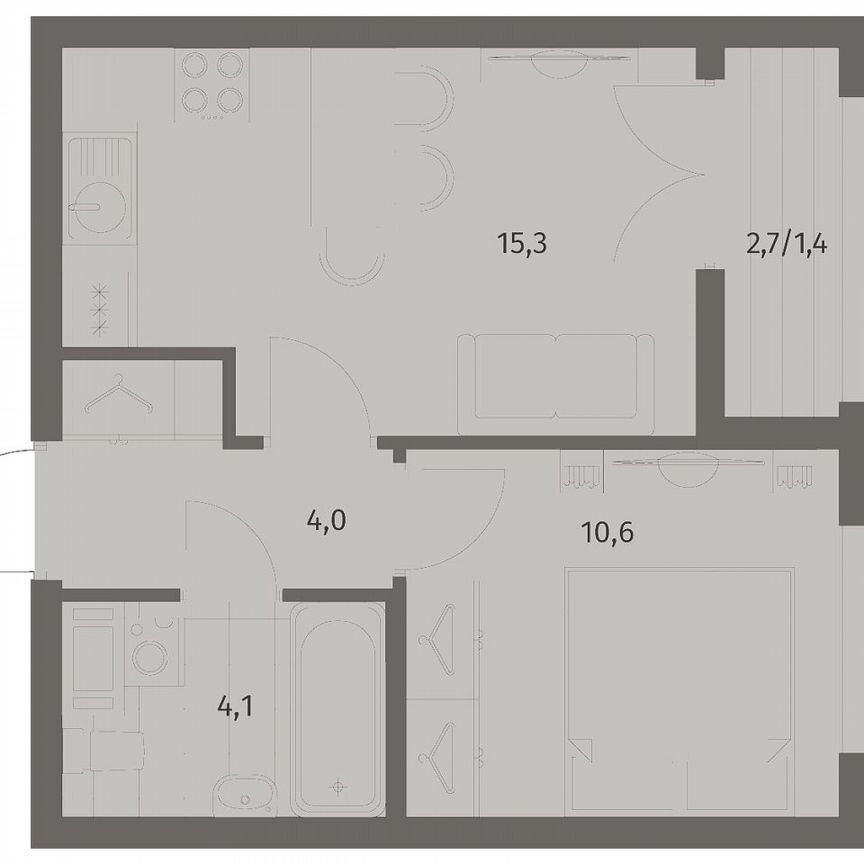 1-к. квартира, 35,4 м², 5/11 эт.