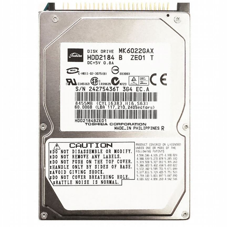 [MK6022GAX] Жесткий Диск Toshiba 60gb Ide 2,5" Mk6022gax
