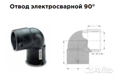 Отвод пэ 90град электросварной d 125 SDR11