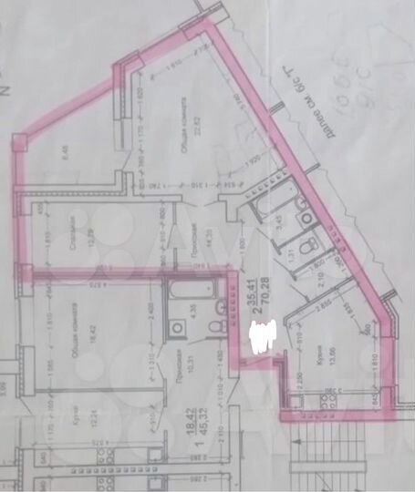 2-к. квартира, 70 м², 3/5 эт.