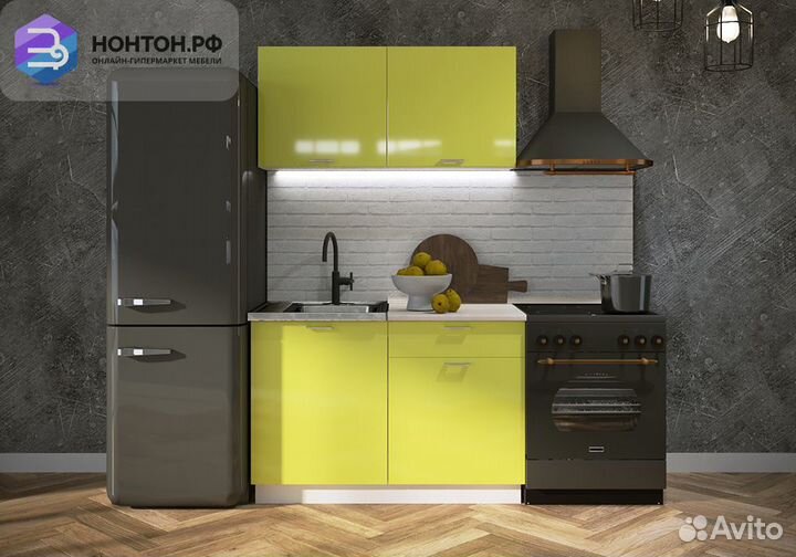 Кухня Ритмо 1.2м мдф лайм глянец