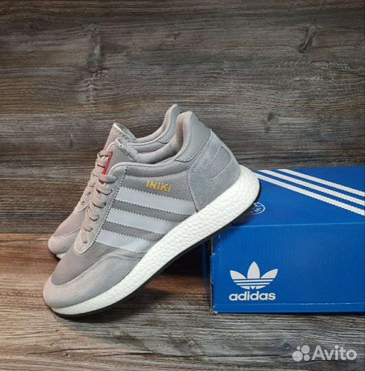 Кроссовки Adidas мужские лето артикул 966 серый