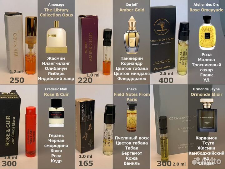 Парфюм, миниатюры, пробники