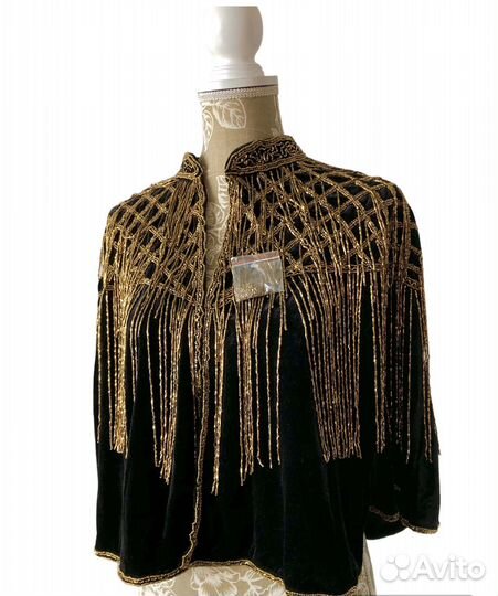 Бархатный кардиган пончо манто винтаж