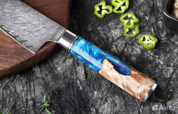 Набор ножей из дамасской стали 3 штуки