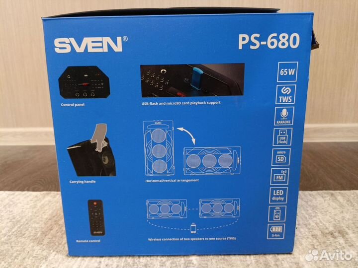 Портативная акустическая система sven PS-680