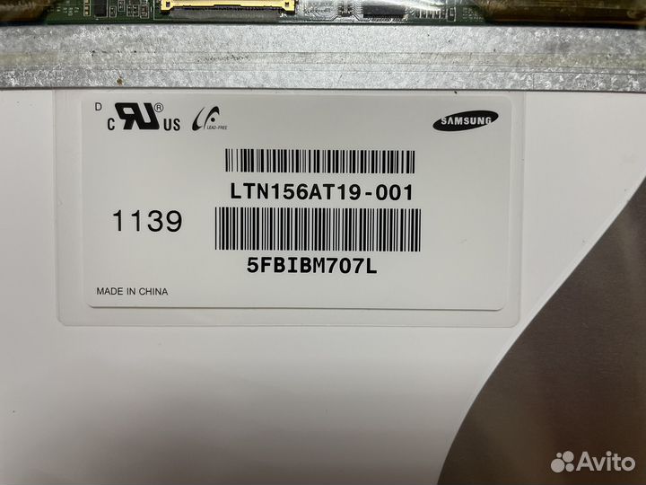 Матрица 15.6 slim 40pin LTN156AT19