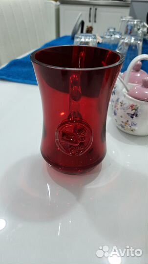 Кружка пивная из красного стекла СССР