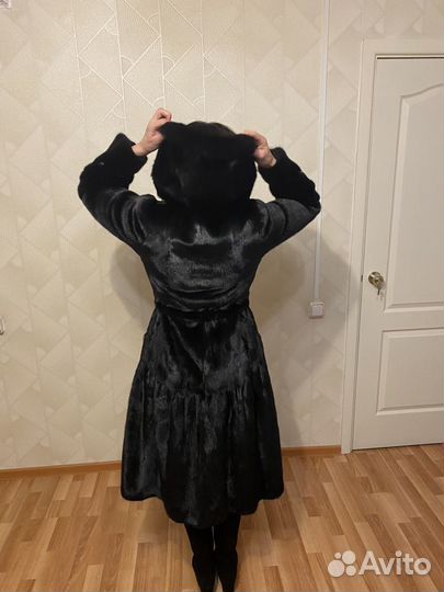 Шуба норковая blackglama с капюшоном