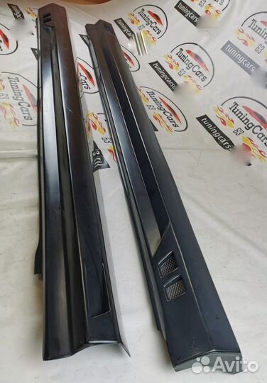 Пластиковые накладки порогов Шевроле Ланос