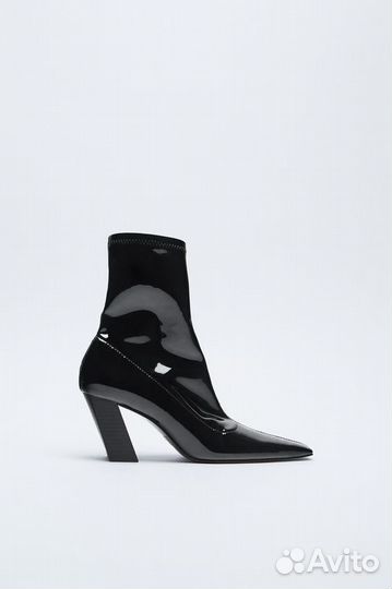 Лаковые ботильоны zara 39