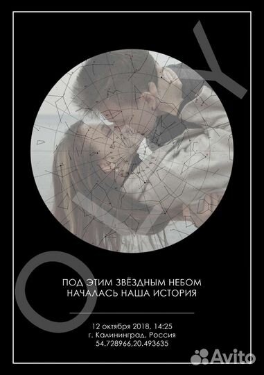 Карта звёздного неба Подарок