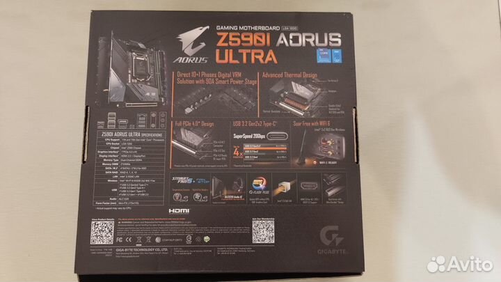 Мат. плата gigabyte Z590I aorus ultra новая