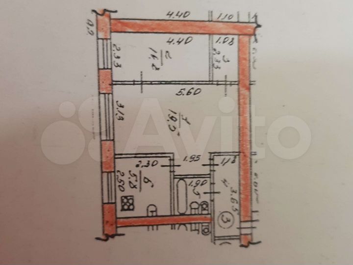 2-к. квартира, 45 м², 1/3 эт.