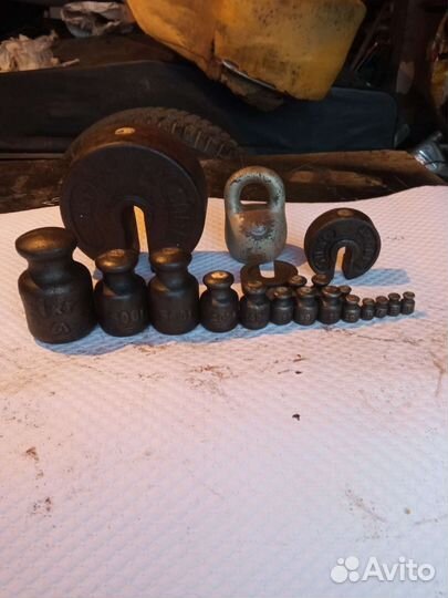 Гирьки советские разные и 5кг плоская