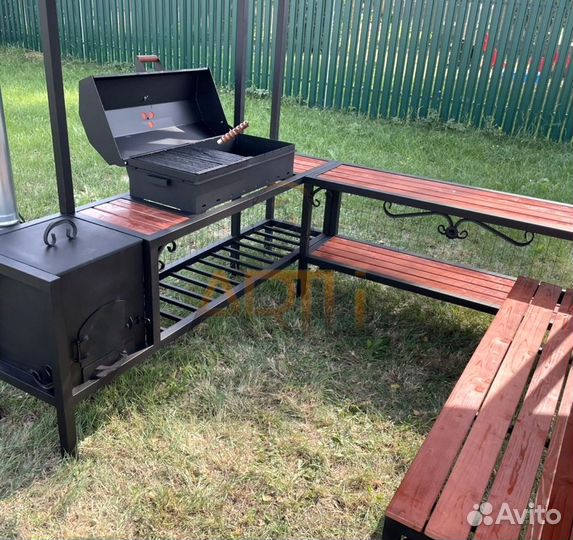 Мангал с печью под казан Викинг / Быстрая Доставка