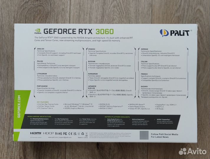 Видеокарта Palit GeForce RTX 3060 dual 12GB Новая