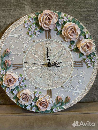 Часы настенные ручной работы 35 см