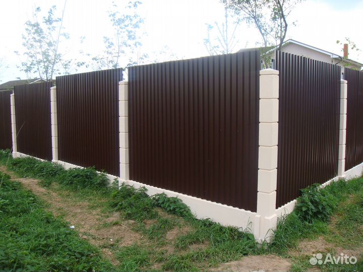 Забор из профнастила, 3Д забор, сетка сварная