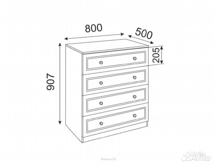 Комод Беатрис модуль 5 Орех