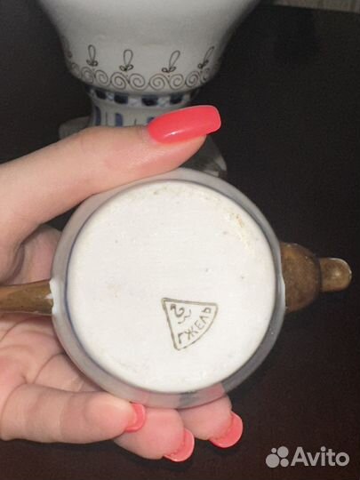 Фарфоровый самовар Гжель. Олимпиада 80