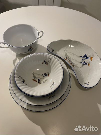 Посуда фарфор гуси