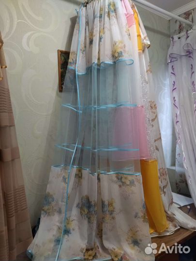 Нежная тюль высота 1.8 м