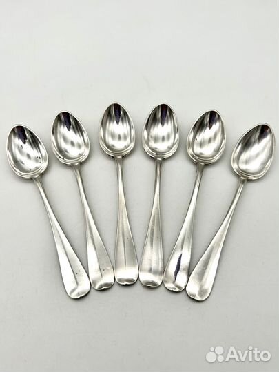 Ложки кофейные набор 6 шт серебро 84 проба Раицин