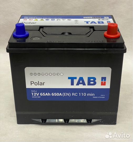 Автомобильный аккумулятор TAB 65 о/п