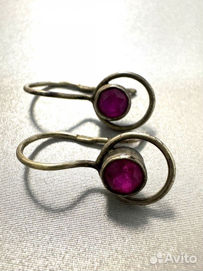 Серьги с корундом СССР